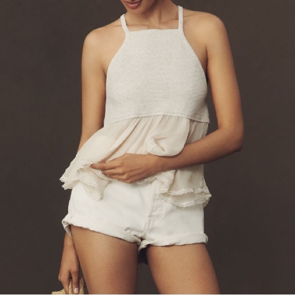 ANTHROPOLOGIE➕NWT Sheer Panel Halter Tank Top - Picture 4 of 10